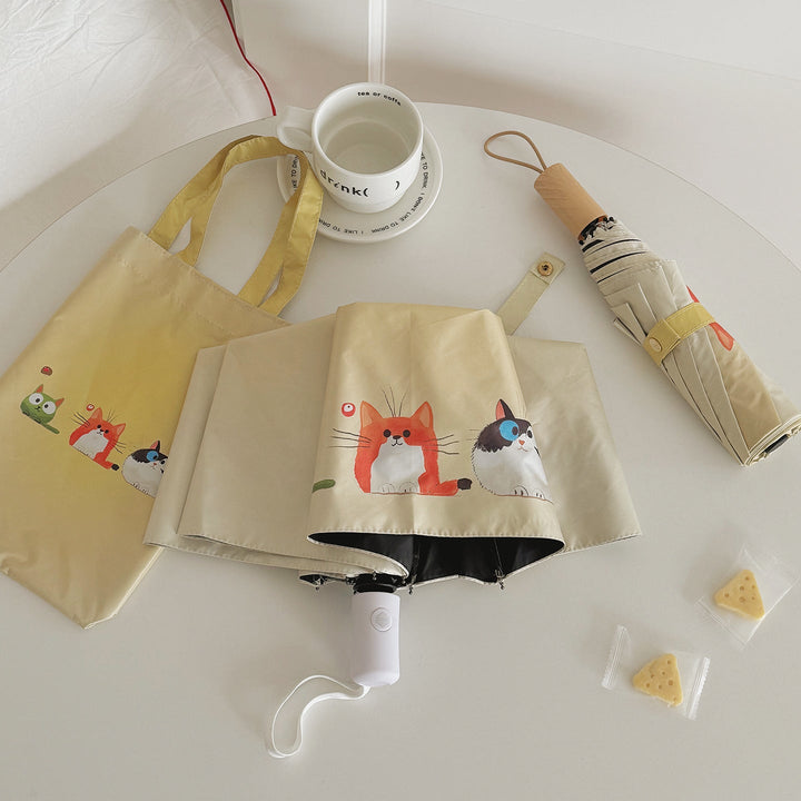 Ladies Folding Umbrella with Loving Animal Designs Kalsten