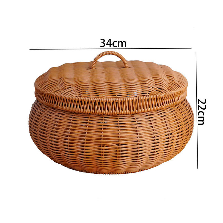 Women's Round Storage Basket with Lid Kalsten