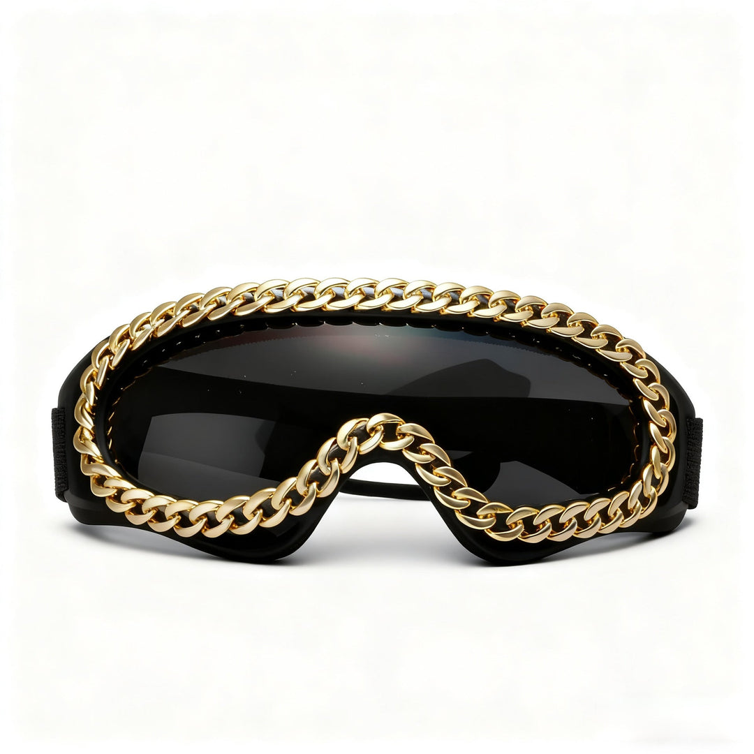 Women's fashionable sports sunglasses with golden chain decoration Kalsten