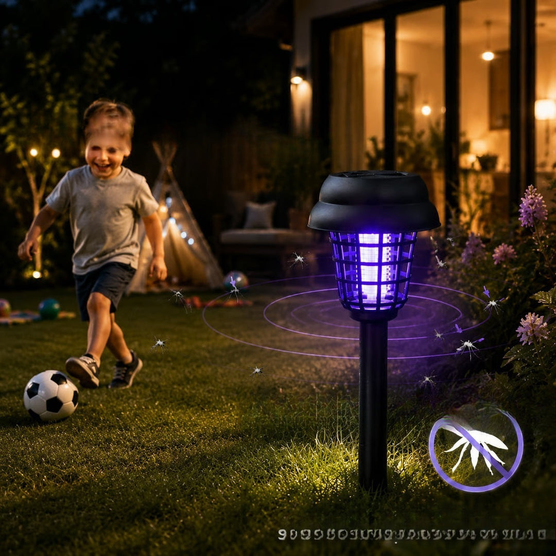 Solar Powered UV Insect Zapper Garden Stake With Integrated Solar Panel And Dusk To Dawn Sensor Kalsten