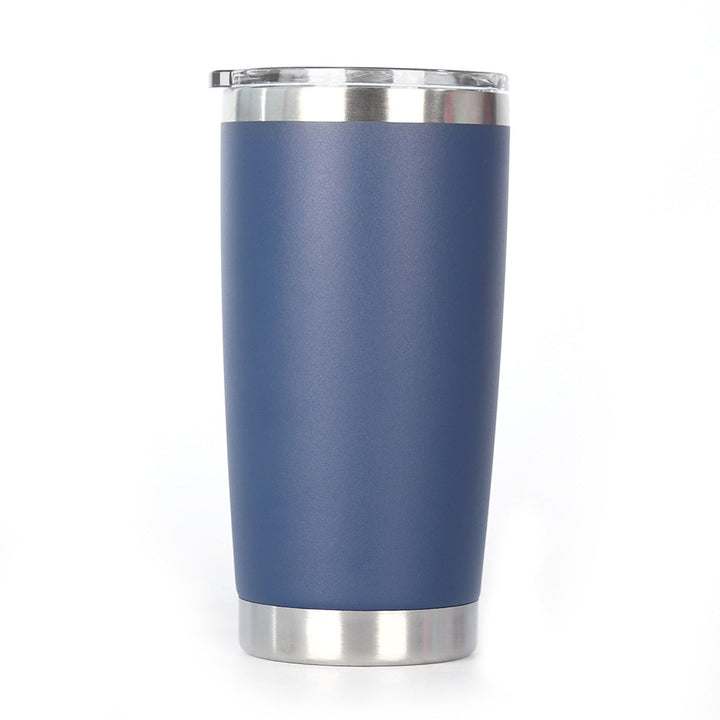 Ergonomic Tapered Insulated Stainless Steel Travel Tumbler With Clear Press-Fit Lid And Non-Slip Base
