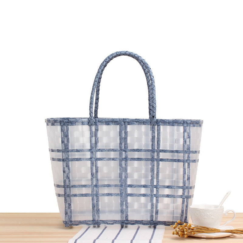 Stylish Transparent Shopping Bag Made of Woven Material Kalsten