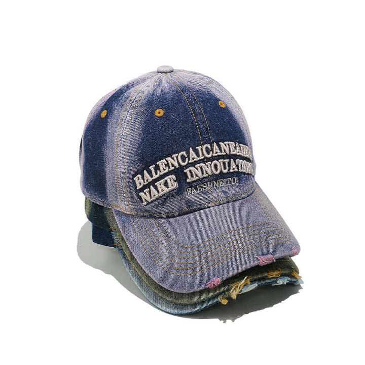 Women's Distressed Denim Graphic Baseball Cap Kalsten