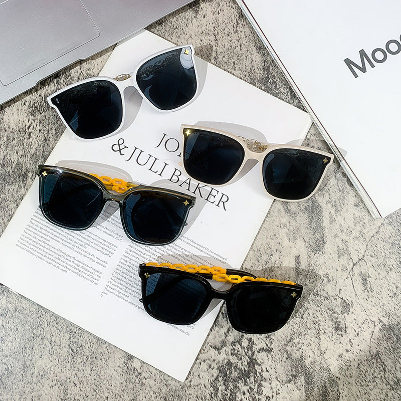 Women's extra-large sunglasses with fashionable chain frame Kalsten