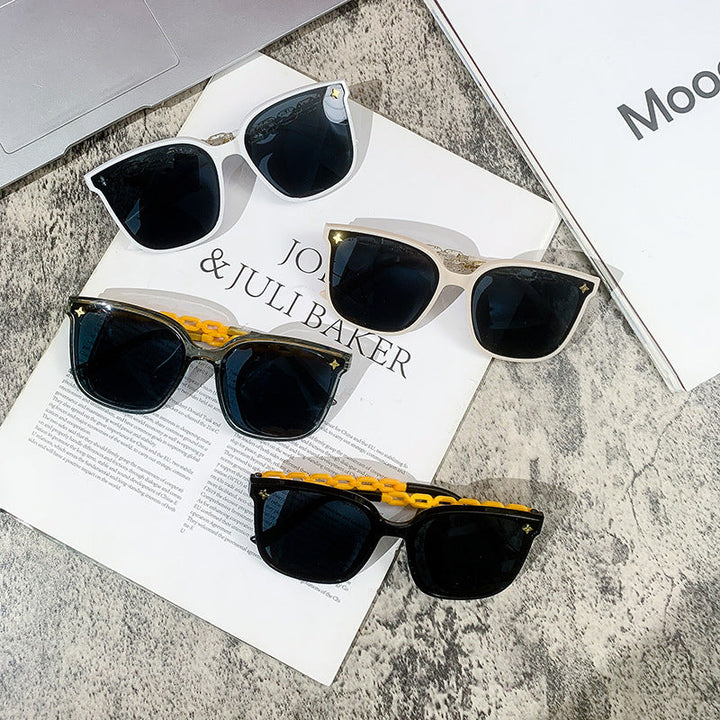 Women's extra-large sunglasses with fashionable chain frame Kalsten