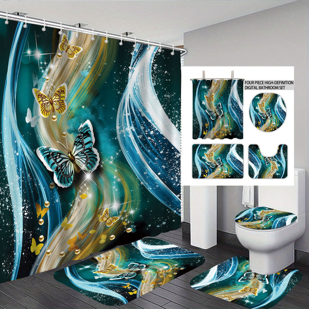 High-Definition Leopard-Themed Four-Piece Bathroom Set Kalsten