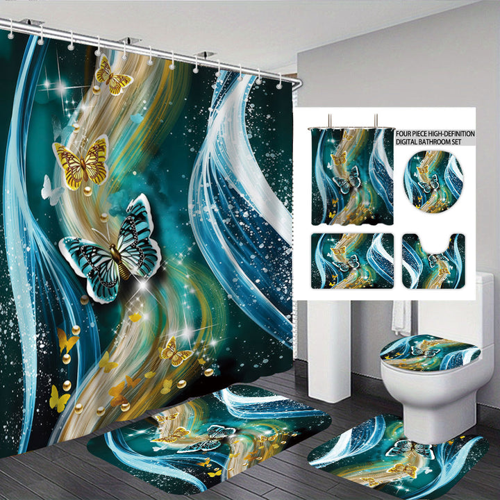 High-Definition Leopard-Themed Four-Piece Bathroom Set Kalsten