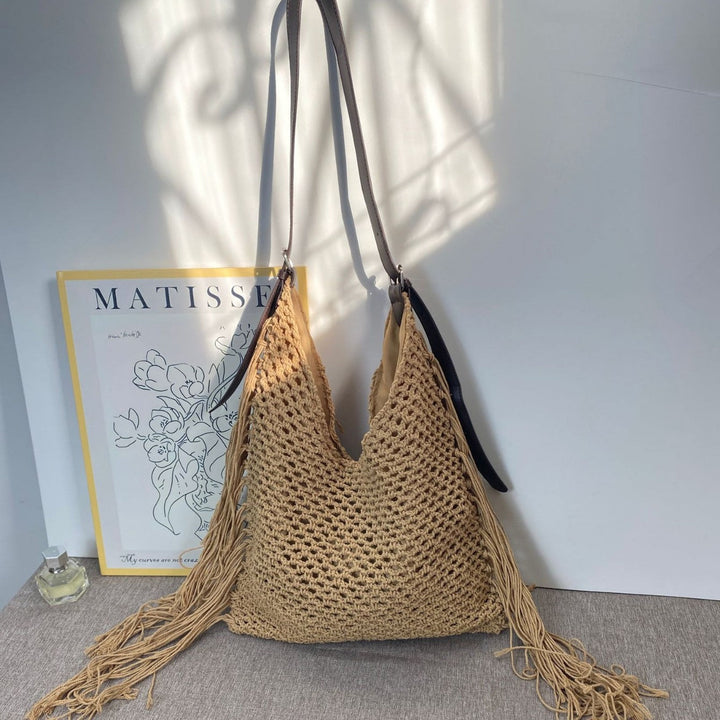 Macrame Crossbody Bag with Fringes Kalsten