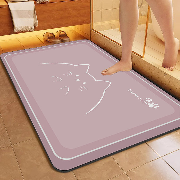 Cute Cat-Themed Bath Mat