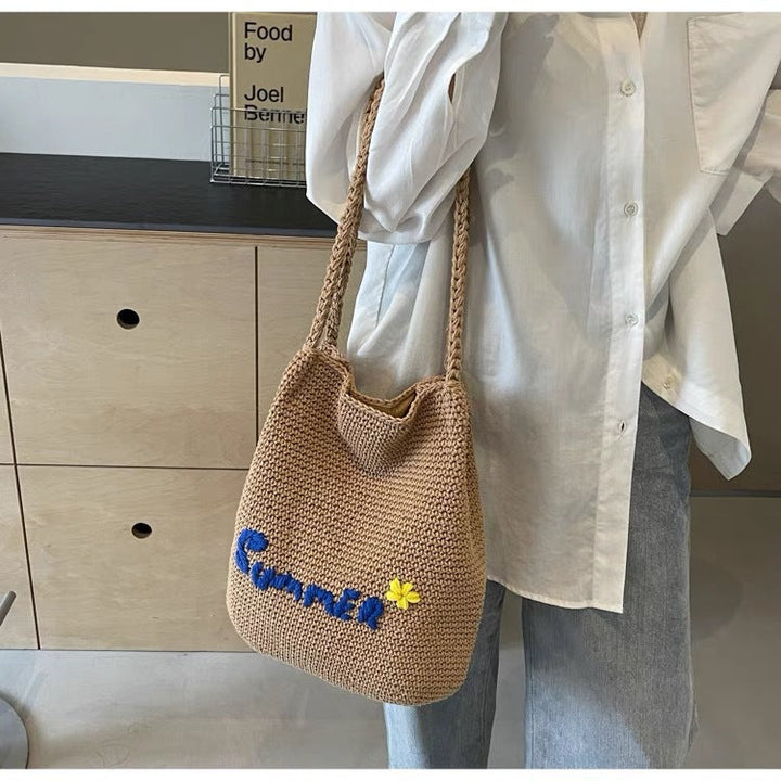 Hand-knotted shopping bag with cheerful summer design Kalsten