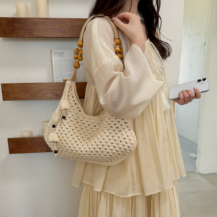 Handmade crochet bag with colorful tassels Kalsten