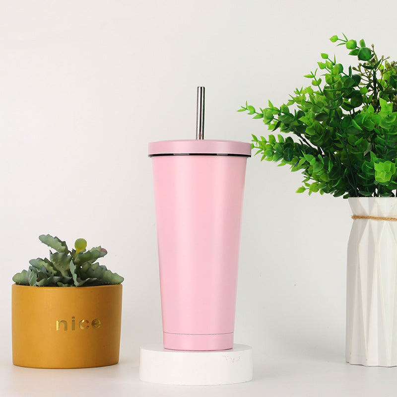 Women's stainless steel drinking cup with straw Kalsten