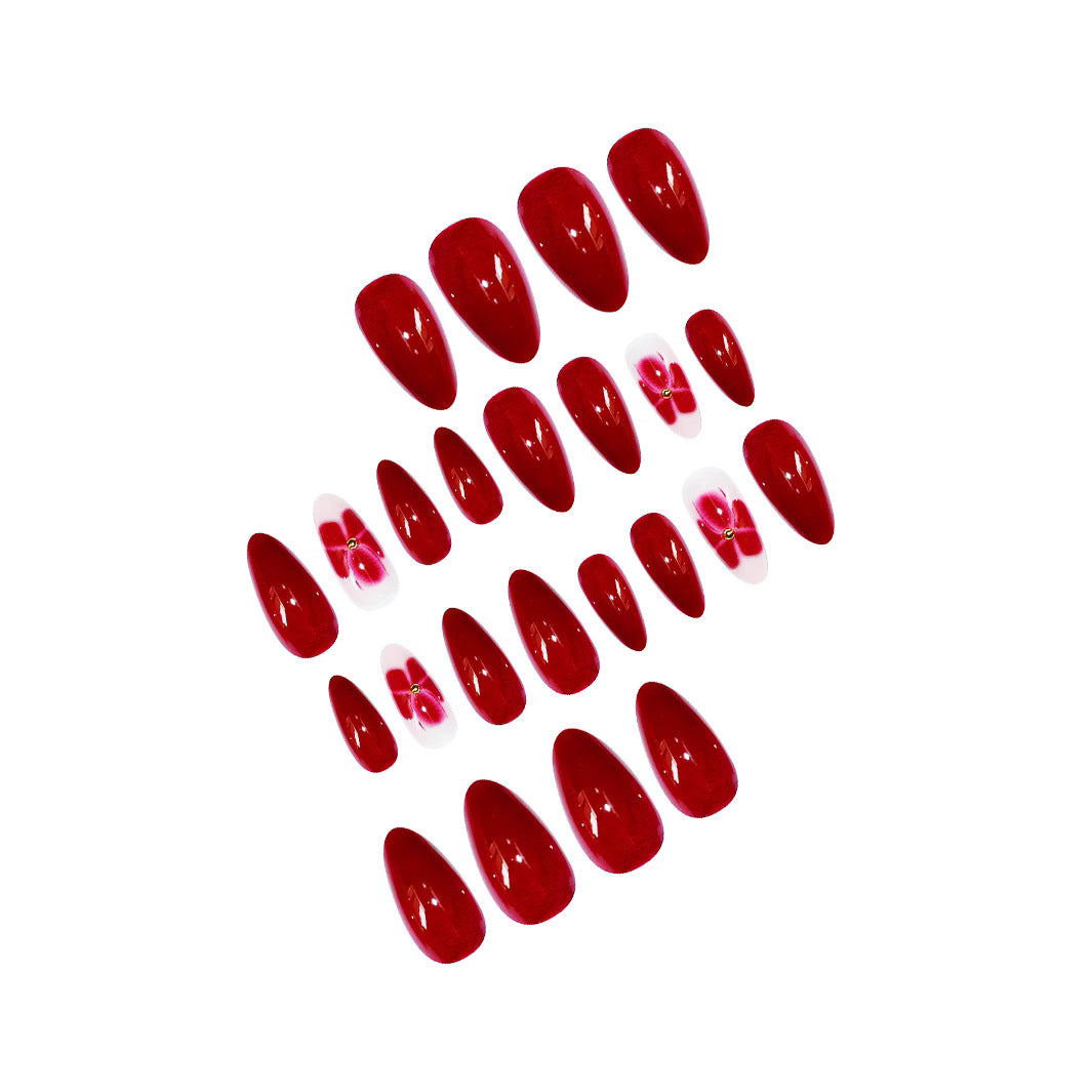 Elegant Floral Press-On Nail Art Kalsten