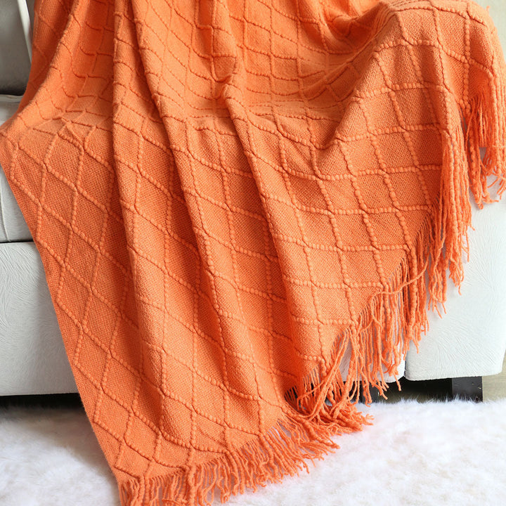 Luxurious Textured Knit Throw Blanket Kalsten