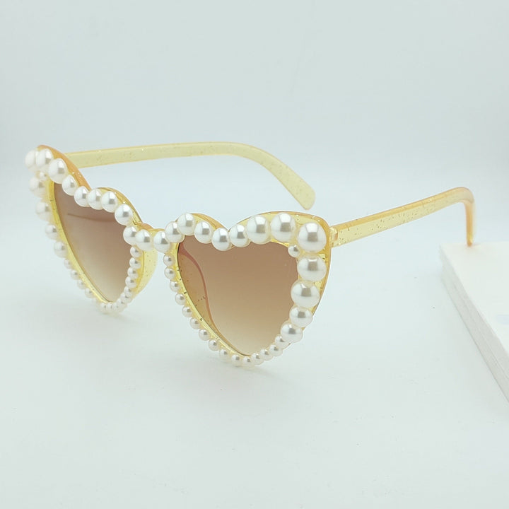 Heart-Shaped Pearl-Accented Sunglasses Kalsten