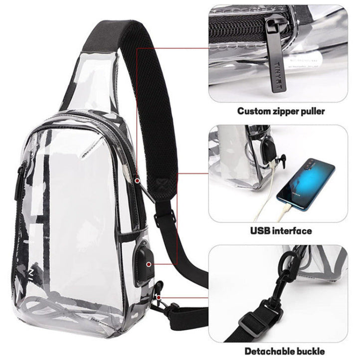 Transparent sling bag with practical multi-pocket design Kalsten