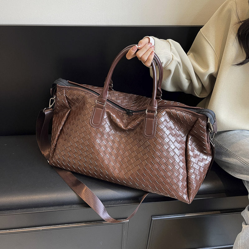 Handcrafted Travel Bag Made of Woven Leather Kalsten