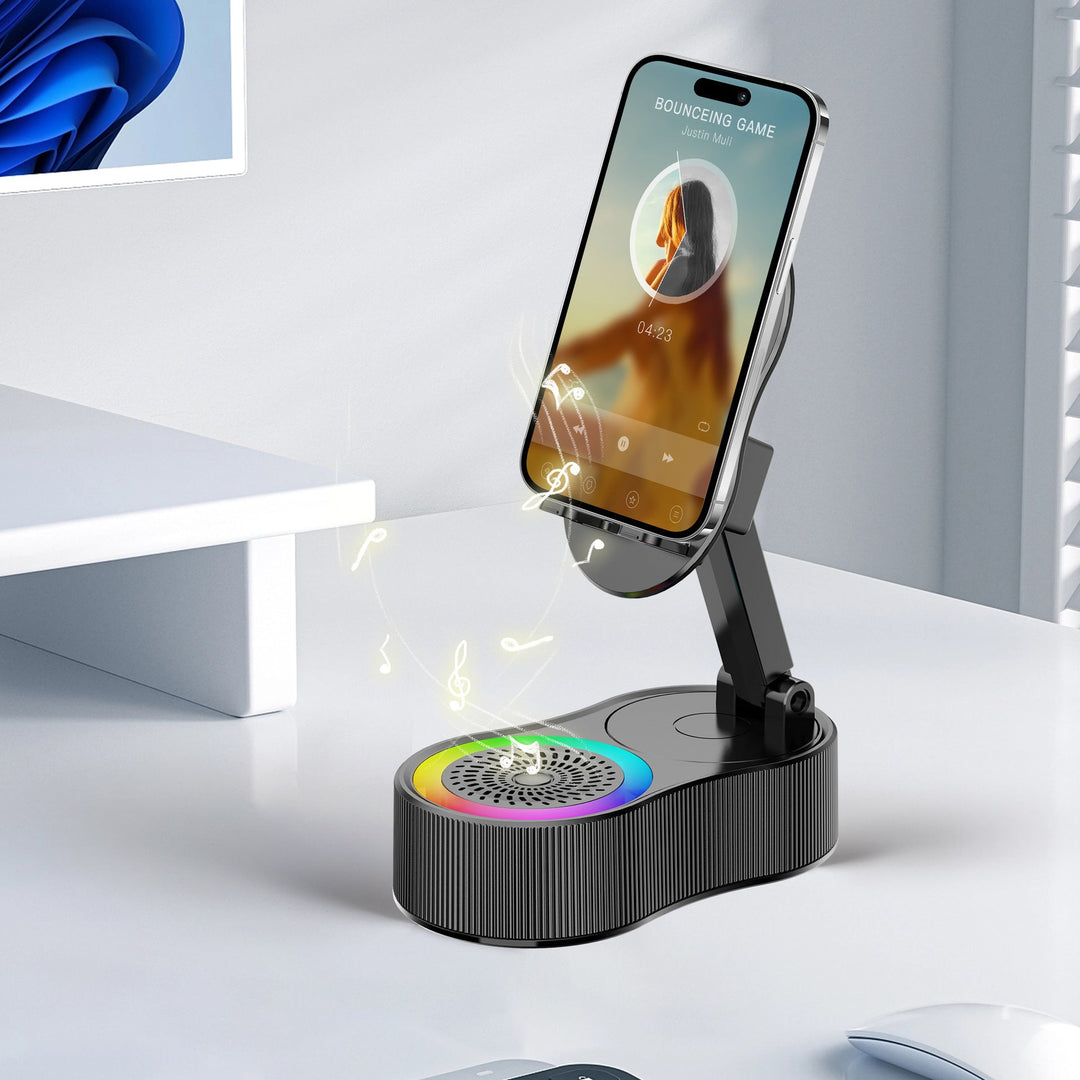 Unisex multitasking smartphone mount with integrated Bluetooth speaker Kalsten