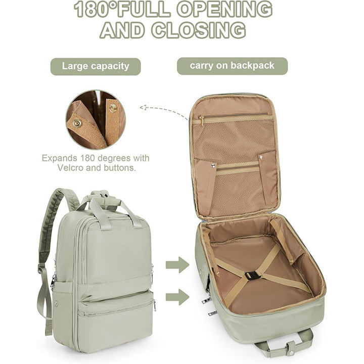 Travel backpack with integrated laptop compartment and organizer Kalsten