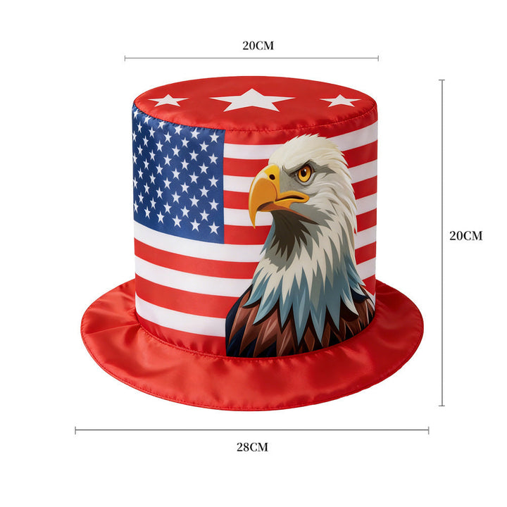 Unisex nano patriotic party top hat with Independence Day motif and lightweight polyester construction One size Kalsten