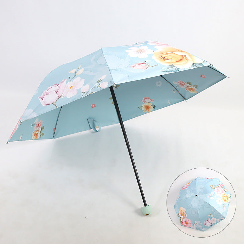 Ladies Folding Umbrella with Elegant Floral Design Kalsten
