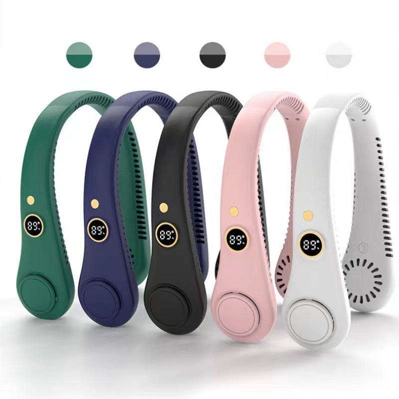 Cooling hands-free wearable neck fan with adjustable speed settings and silent brushless motors Kalsten