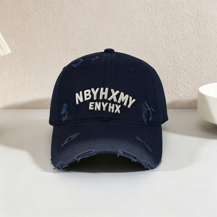 Men's Casual Distressed Textured Baseball Cap Kalsten