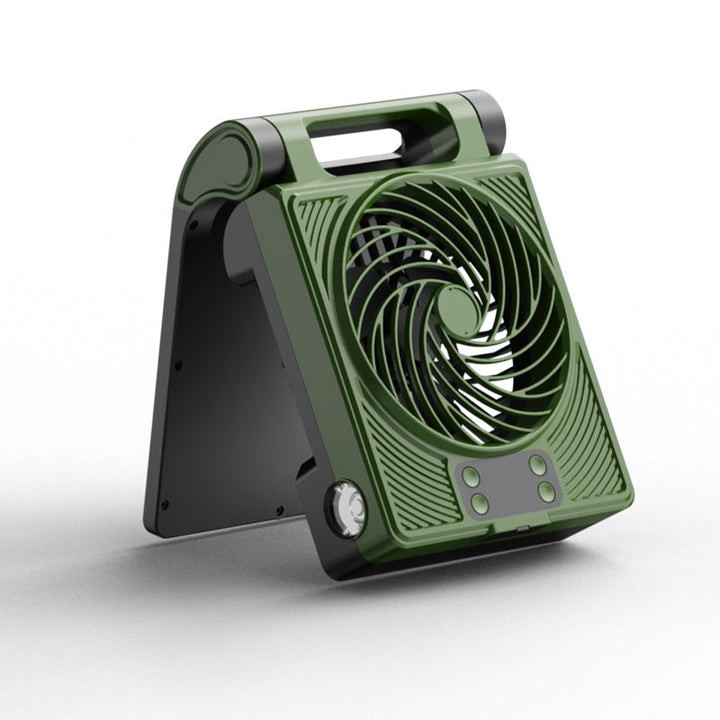 Unisex portable folding rechargeable battery fan with LED flashlight and solar charging function Kalsten