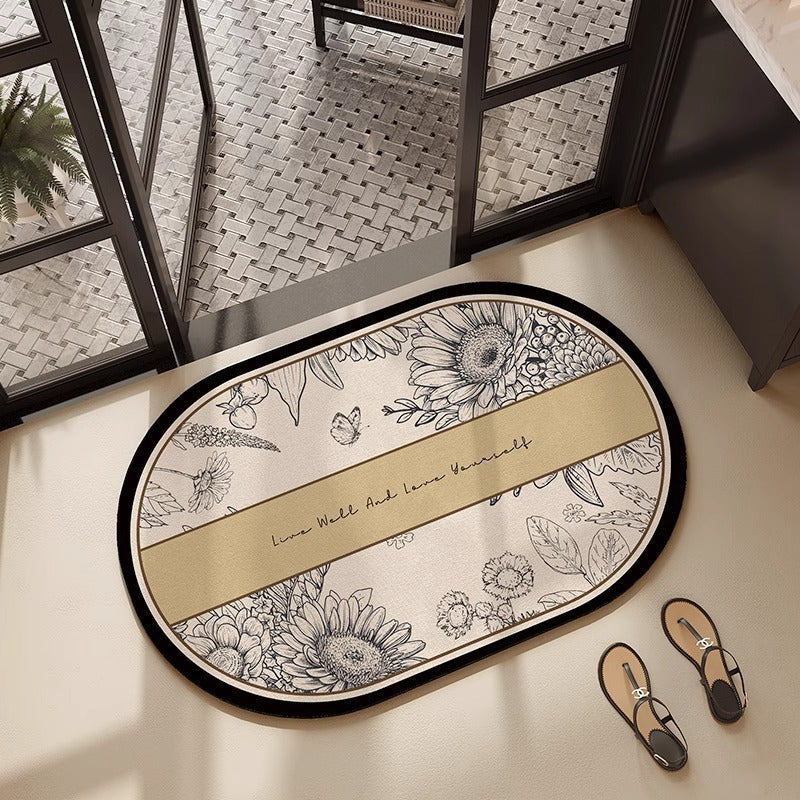 Floral Design Decorative Area Mat Kalsten