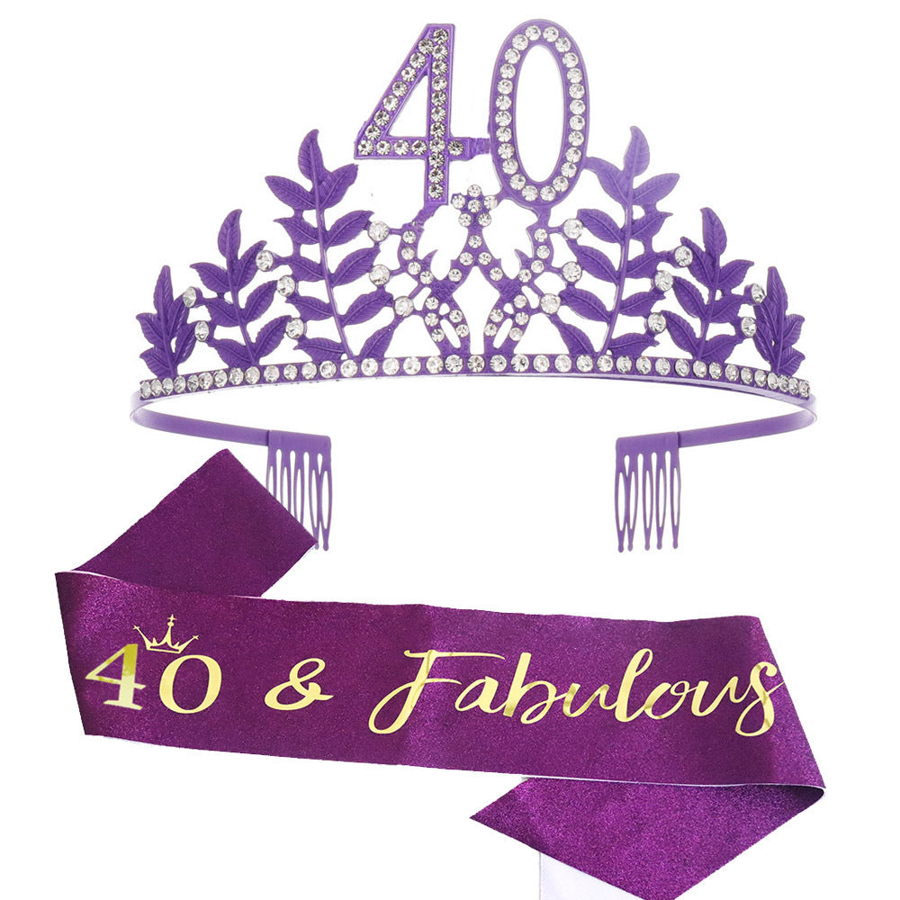 Women's Glamorous Birthday Crown with Shining Rhinestones Kalsten