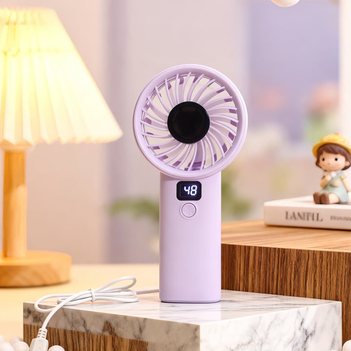 Ladies portable battery fan with digital speed display Kalsten