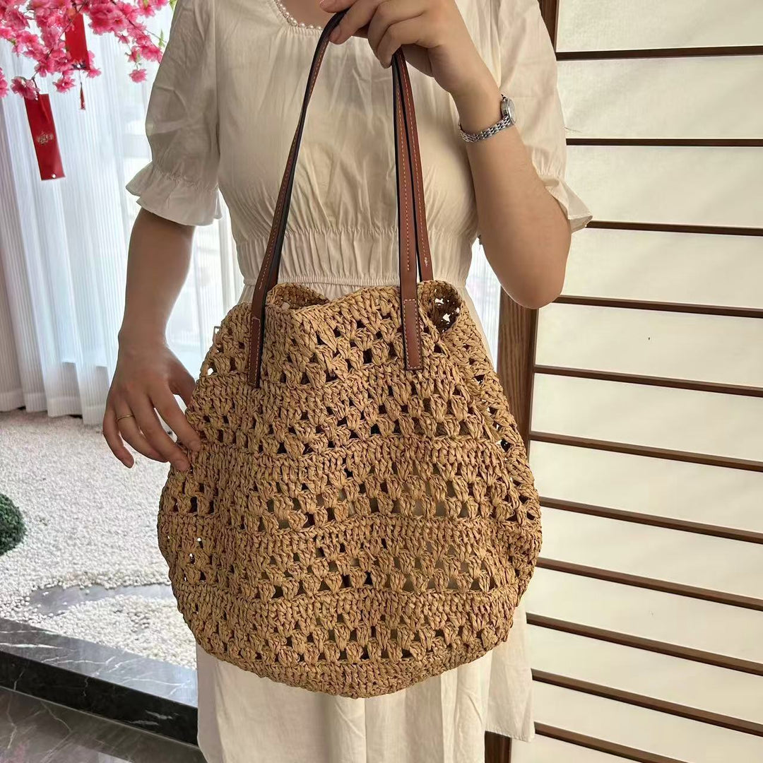 Large Basket Shopper Made of Handwoven Natural Material Kalsten