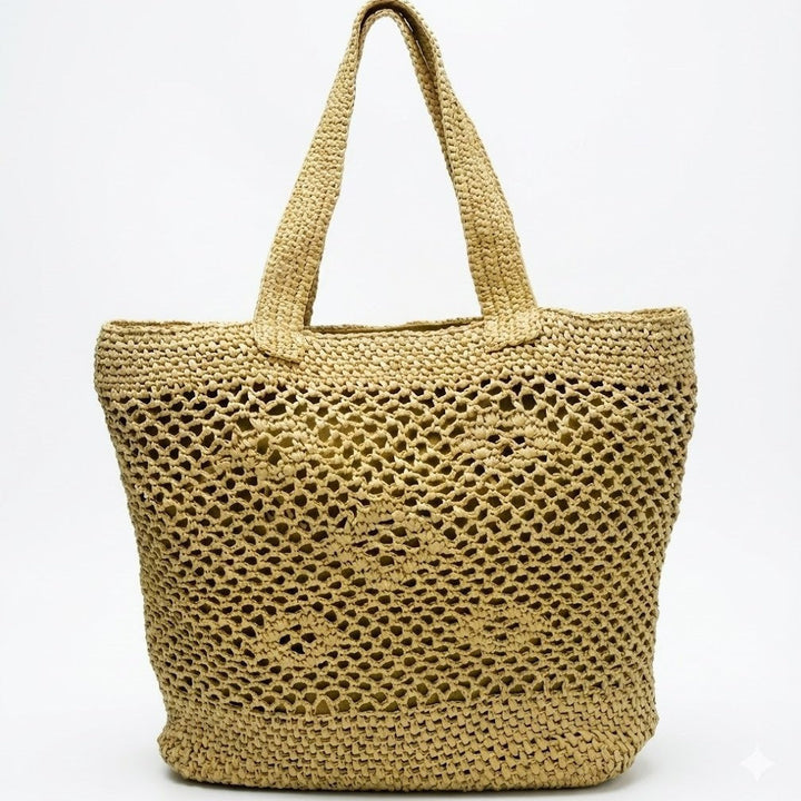 Large macrame bag with leather accents Kalsten