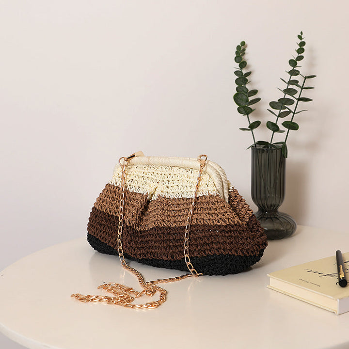 Handmade basket bag with trendy gradient Kalsten