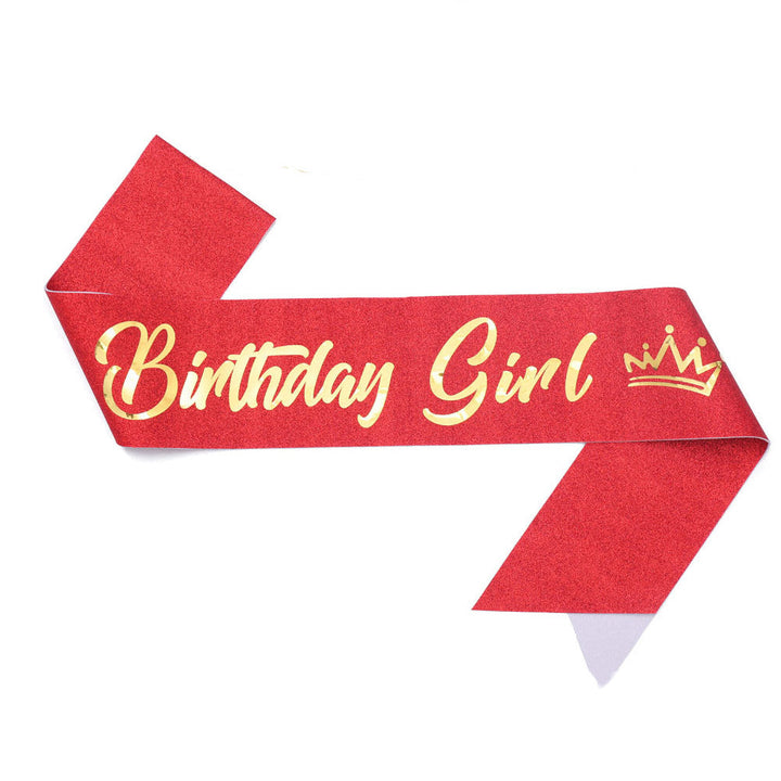 Women's festive birthday sash with glitter Kalsten