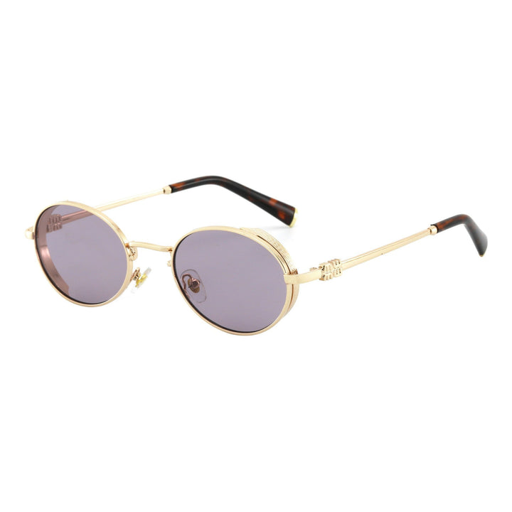 Ladies Round Designer Sunglasses with Elegant Metal Frame Kalsten