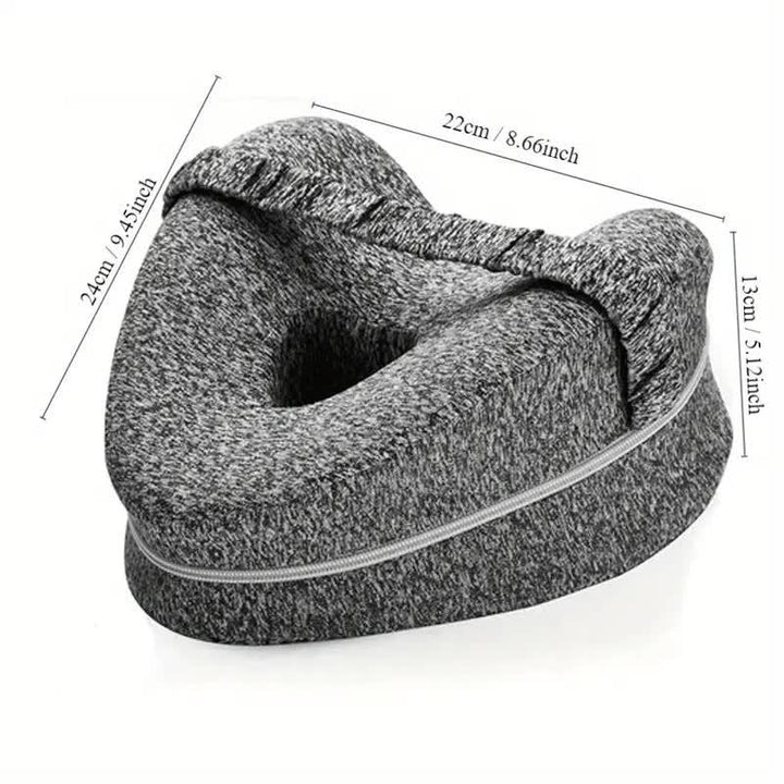 Contoured Knee Pillow With Center Cutout For Side Sleeper Hip Spine Alignment