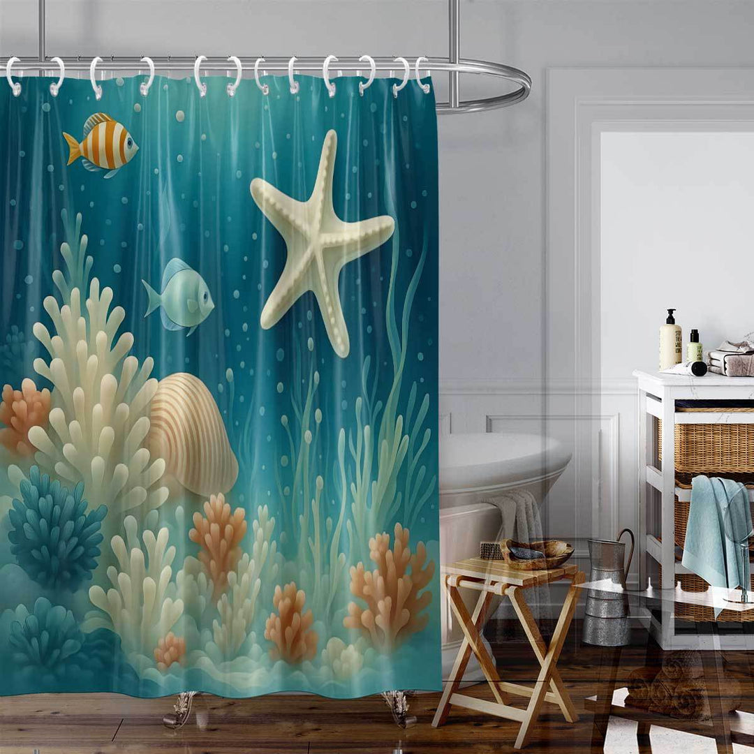 Coastal-Inspired Artistic Shower Curtain Kalsten