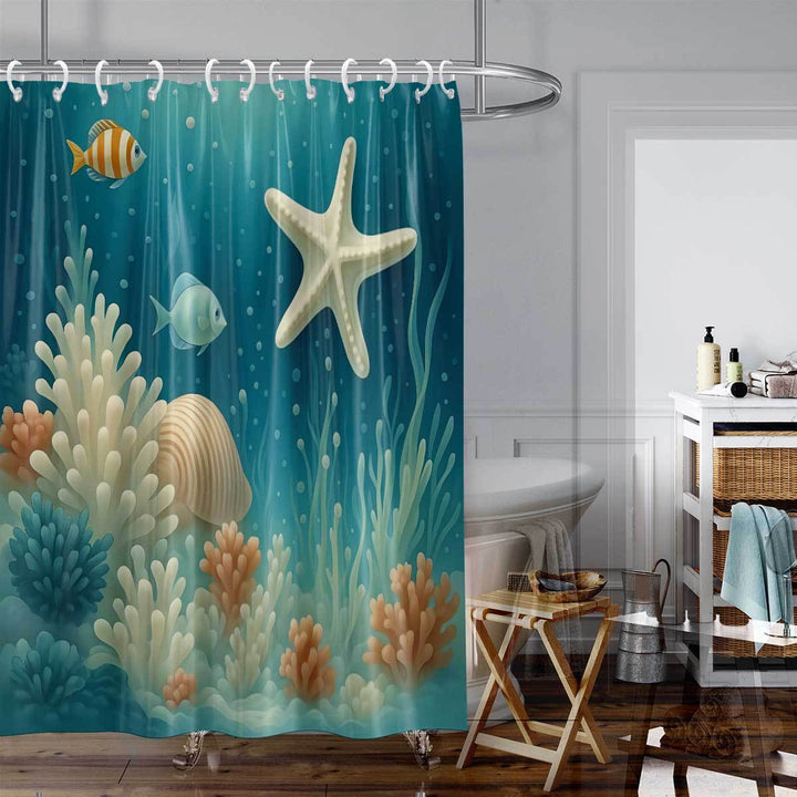 Coastal-Inspired Artistic Shower Curtain Kalsten