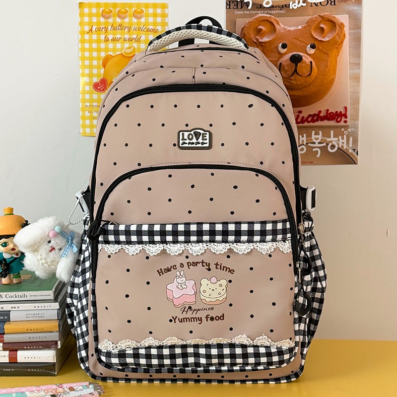 Decorative Polka Dot School Backpack