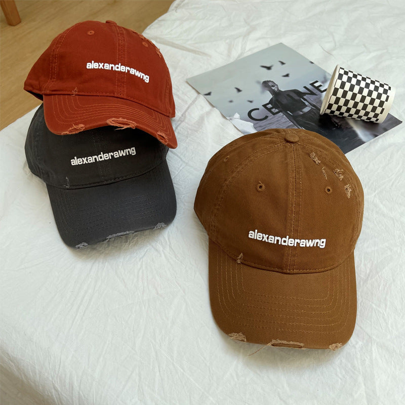 Unisex Distressed Cotton Baseball Cap Kalsten