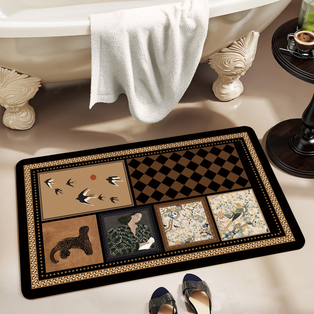 Non-Slip Abstract Design Bath Mat Acalora