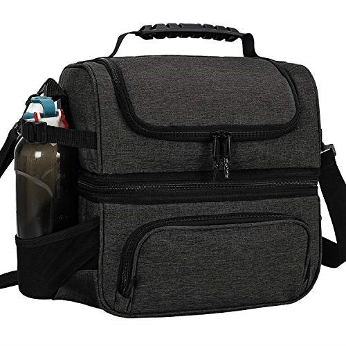 Insulated Lunch Bag with Multiple Compartments and Bottle Holder Kalsten