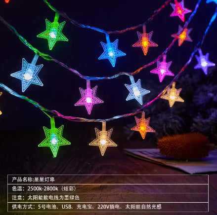 Decorative Outdoor LED Star And Globe String Lights Weather-Resistant Versatile Hanging Garland Kalsten