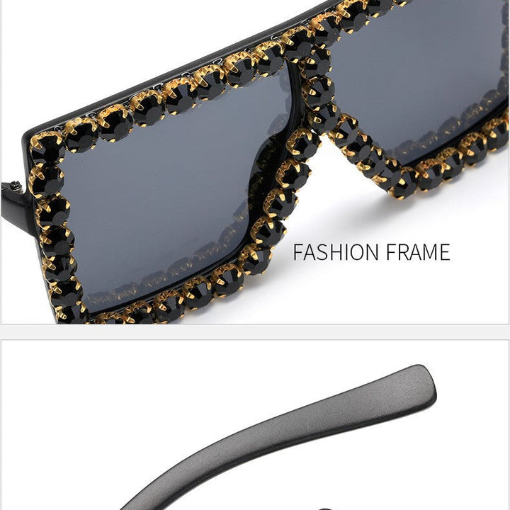 Women's striking square sunglasses with sparkling appliques Kalsten