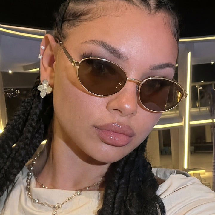 Women's fashionable sunglasses with narrow metal frame Kalsten