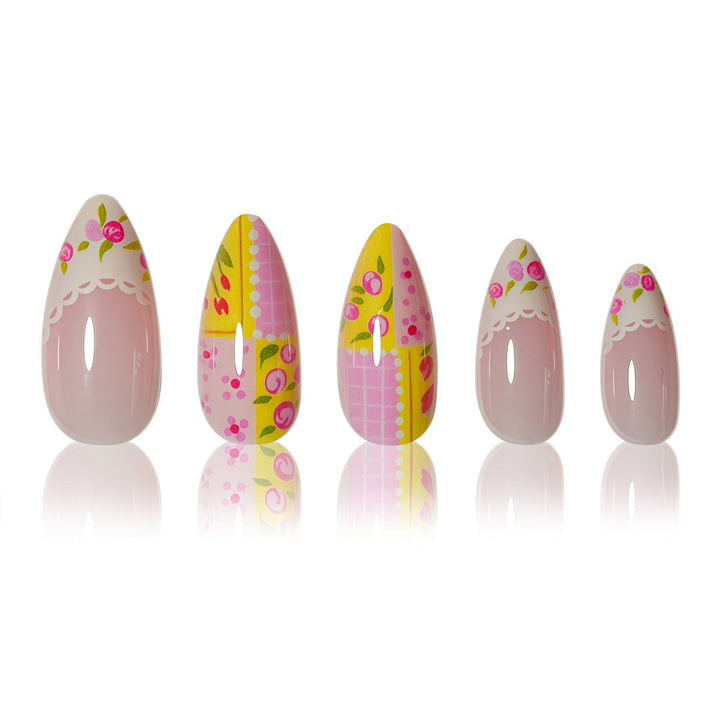Decorative Floral Press-On Nail Art Kalsten