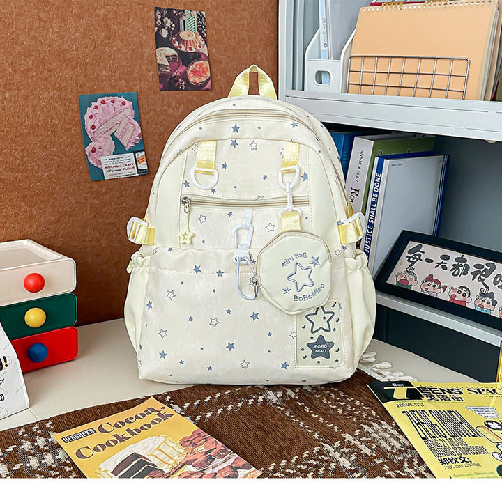 Star-Patterned School Backpack