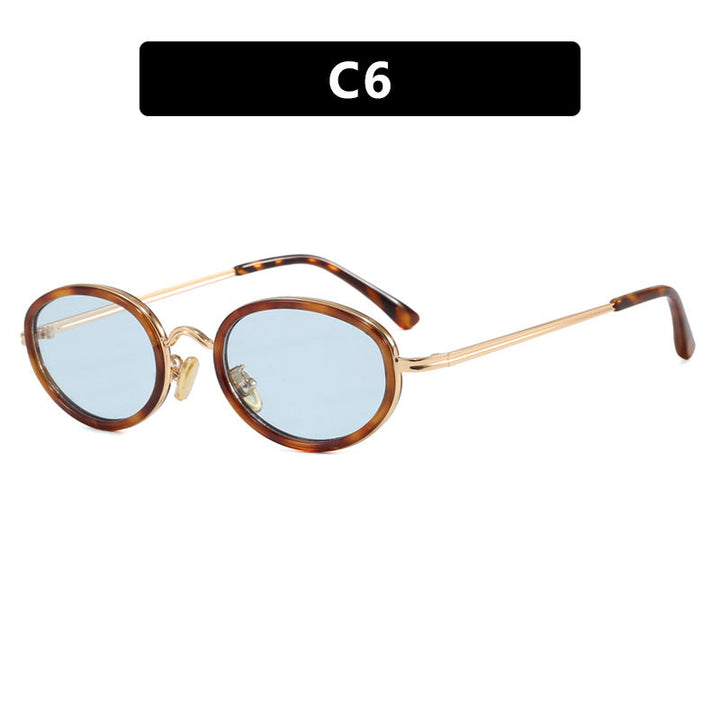 Ladies elegant round sunglasses with stylish metal frame Kalsten