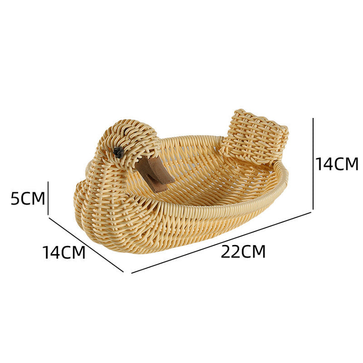 Decorative Woven Duck-Shaped Storage Basket Kalsten
